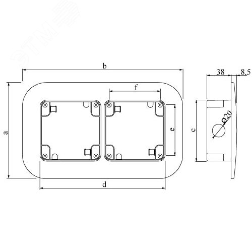 Коробка монтажная для скрытой установки на 2 поста - фото 2