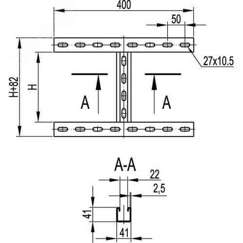 Крепление H-образное к вертикальной двутавровой балке 200 мм горячеоцинкованное - фото 2
