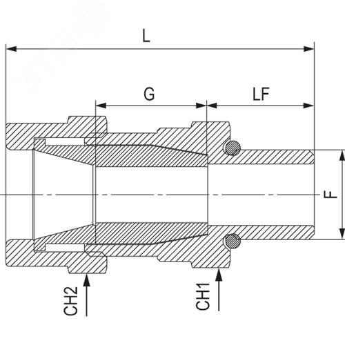 Взрывозащищенный кабельный ввод ANS под небронированный кабель M32х1,5 D15-24мм. Никелированная латунь. IP66/68 - фото 2