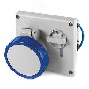Розетка скрытой установки IP67 32А 2P+E 230В с механической блокировкой и верхним расположением разъема - фото 1