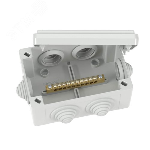 Коробка уравнивания потенциалов, 10 зажимов, 6 вводов, 25 мм, 120х80х50 мм, IP55 - фото 1