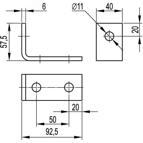 Уголок одиночный удлиненный 92 мм горячеоцинкованный - фото 2