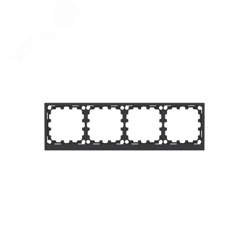 Рамка на 4 поста, KANT, черный уголь - фото 1