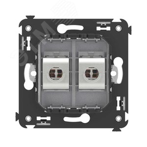 Avanti Компьютерная розетка RJ-45 без шторки в стену, кат.5e двойная экранированная,  Закаленная сталь - фото 4