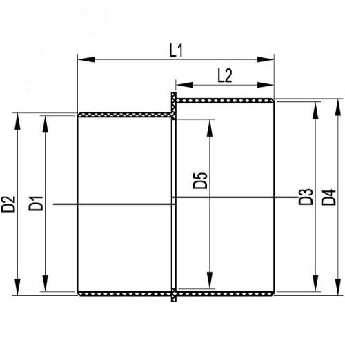 Переходник для двустенных труб 110-125мм полипропилен - фото 2