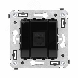 Avanti Компьютерная розетка RJ-45 без шторки в стену, кат.6 одинарная,  Черный квадрат - фото 1