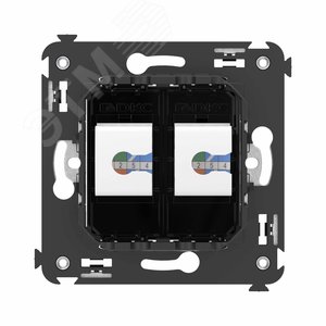 Avanti Компьютерная розетка RJ-45 без шторки в    стену, кат.6 двойная Черный квадрат - фото 4