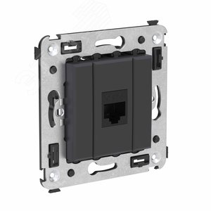 Avanti Компьютерная розетка RJ-45 без шторки в стену, кат.6 одинарная,  Черный матовый - фото 2