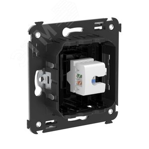 Avanti Компьютерная розетка RJ-45 без шторки в    стену, кат.5е одинарная, Черный квадрат - фото 3