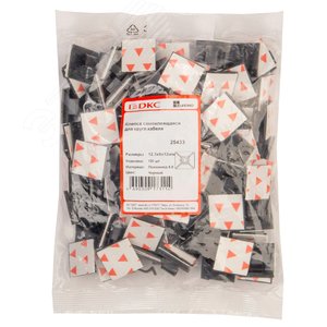 Клипса самоклеящаяся для кругл.кабеля диаметром 8мм, черная 26x26 - фото 3