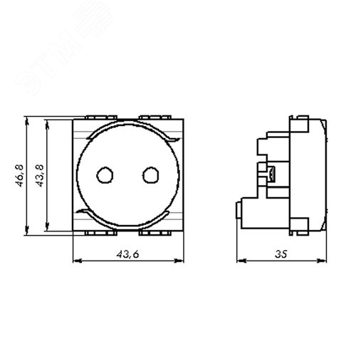 BRAVA Розетка 2 поста без заземления со шторками белая - фото 2