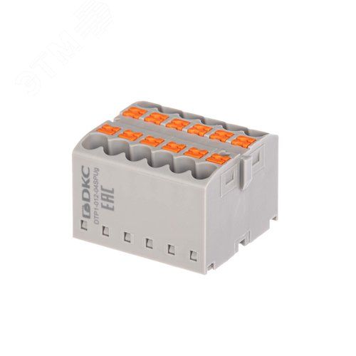 Блок распределительный, зажим push-in, 12 точек подключения 2,5 кв.мм, серый - фото 1