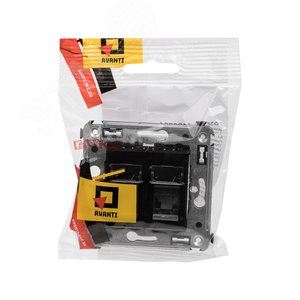 Avanti Розетка RJ-45 в стену, кат.6 двойная, ''Черный квадрат'' - фото 5