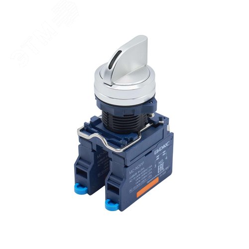 Головка переключателя на 3 положения с возвратом стандартная ручка, черный, алюминий - фото 4