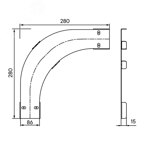Крышка на угол горизонтальный 90 градусов 80, 2,0 мм, цинк-ламель, в комплекте с крепежными элементами необходимыми для монтажа, цинк-ламель, в комплекте с крепежными элементами необходимыми для монтажа - фото 2