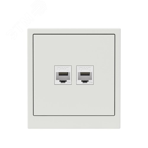 Компьютерная розетка RJ-45 без шторки, кат.5е двойная, KANT, белый песок - фото 6