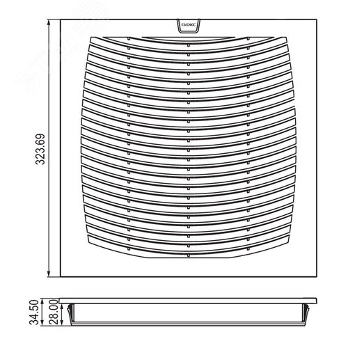 Вентилятор с фильтром ЭМС 700 м3/ч, 24В DC, 324х324 мм, IP54 - фото 2