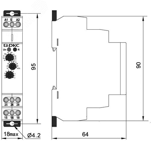 Реле времени многофункциональное, конфигурация контакта 1CO, AC/DC 12-240 В - фото 3