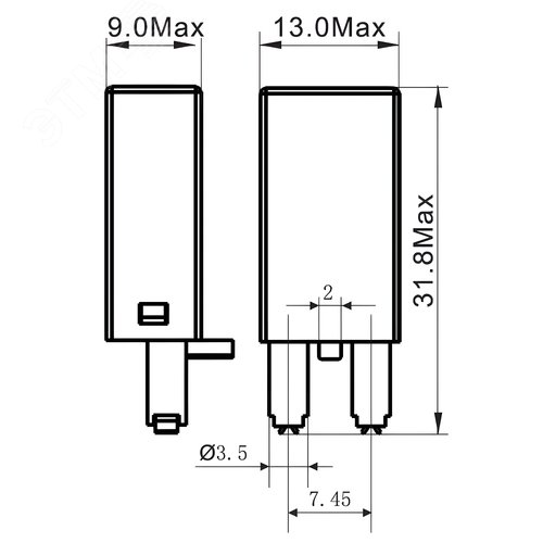 Модуль индикации и защиты, RC-цепочка, 24-60V AC/DC - фото 2