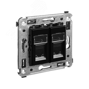 Avanti Розетка телефонная в стену двойная, ''Черный квадрат'' - фото 2