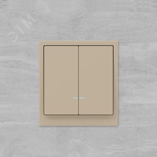 Переключатель двухклавишный с подсветкой, KANT, ванильный марципан - фото 7