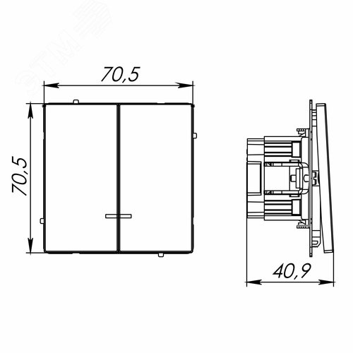 Переключатель двухклавишный с подсветкой, KANT, белая магнолия - фото 9