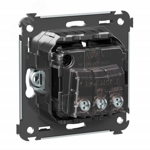 Avanti Розетка в стену, 2P+E, с защитными шторками, ''Черный квадрат'' - фото 4