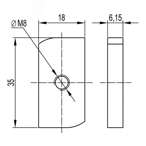 Гайка для подвешивания профиля М8х40 нержавеющая сталь AISI 316L - фото 2