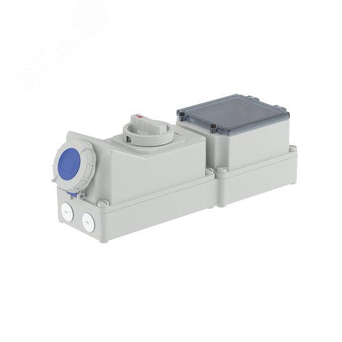 Розетка наружной установки с механической блокировкой и DIN-рейкой на 6 модулей  IP67 63А 2P+E 230В - фото 1