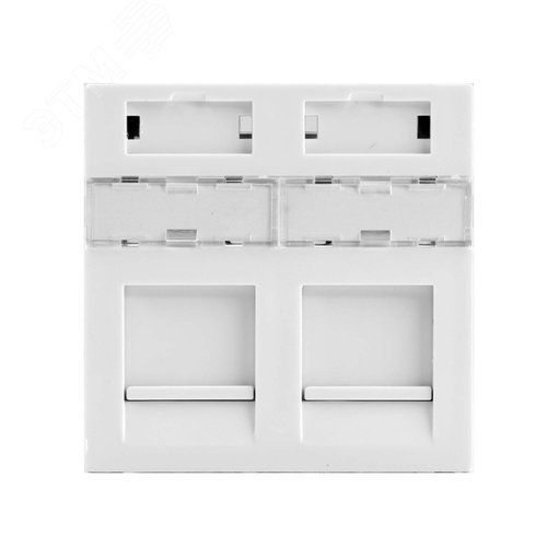 Изображение товара Вставка 45x45 для 2 модулей Keystone (аналог Mosaic), цвет белый (шт)