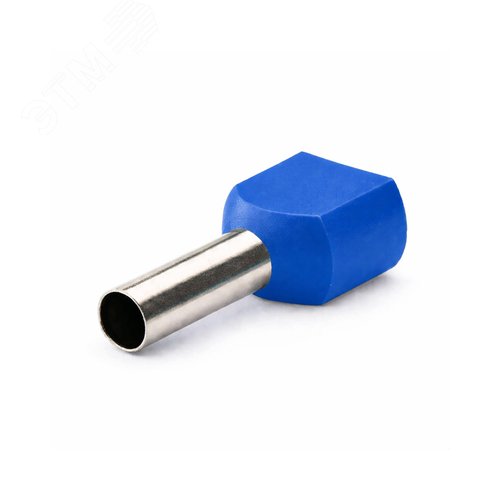 Наконечник-гильза двойная с изолир.фланцем 2,5 кв.мм синий (НШВИ2) - фото 2