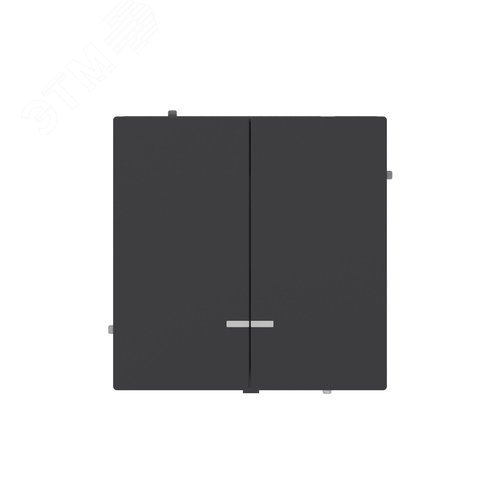 Выключатель двухклавишный с подсветкой, KANT, черный уголь - фото 1