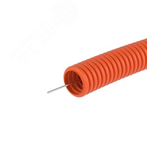 Труба ПНД гибкая гофр. д.16мм, лёгкая с протяжкой, 25м, цвет оранжевый 7191625 DKC - 3