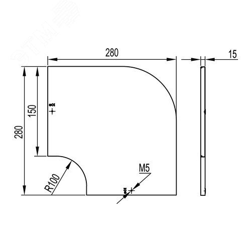 Крышка на угол CPO 90 горизонтальный 90° осн.150 в комплекте с метизами и пластинами PTCE - фото 3