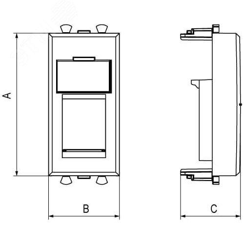 Адаптер для Keystone, Avanti, закаленная сталь, 1 модуль - фото 5