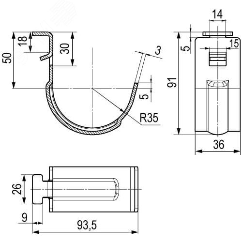 Рожок одинарный толщина 3 мм - фото 2