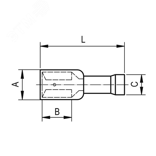 Наконечник плоский РппИм 1.5-5-0.8 красный QUADRO (100шт) полностью изолированный (розетка) - фото 3