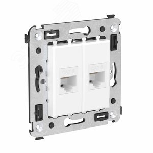 Avanti Компьютерная розетка RJ-45 без шторки в    стену, кат.6 двойная, Белое облако - фото 3