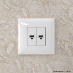 Avanti Компьютерная розетка RJ-45 без шторки в    стену, кат.6 двойная, Белое облако - фото 5