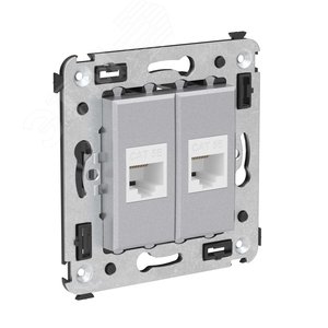 Avanti Компьютерная розетка RJ-45 без шторки в    стену, кат.5е двойная, Закаленная сталь - фото 2