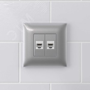 Avanti Компьютерная розетка RJ-45 без шторки в    стену, кат.5е двойная, Закаленная сталь - фото 5
