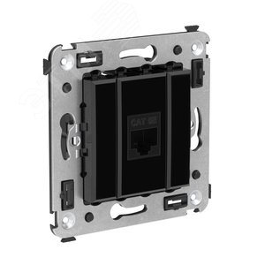 Avanti Компьютерная розетка RJ-45 без шторки в    стену, кат.5е одинарная, Черный квадрат - фото 2