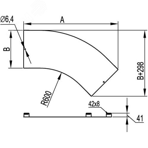 Угол горизонтальный 90 градусов 50х50 глухой цинк-ламельный - фото 2