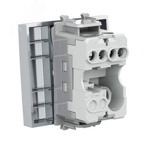 Выключатель одноклавишный модульный, Avanti, закаленная сталь, 2 модуля - фото 4