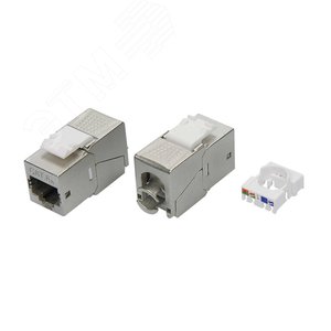 Изображение товара Модуль Keystone RJ45 CAT6A экранированный (STP) 180 градусов серебристый (упак)