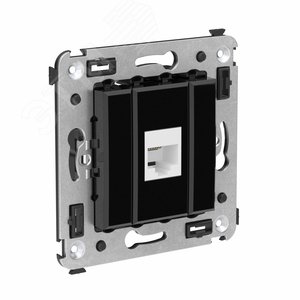 Avanti Телефонная розетка RJ-12 без шторки в стенуодинарная Черный квадрат - фото 2