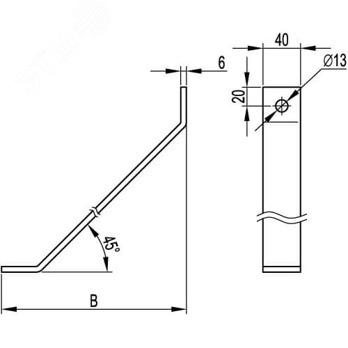 Укосина для консолей и подвесов 500 мм горячеоцинкованная - фото 2