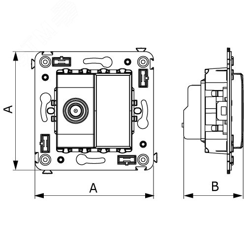 Avanti Розетка TV в стену, проходная, ''Белое облако'' - фото 6