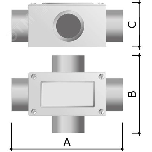 Коробка ответвительная алюминиевая 4 ввода М50х1.5 IP55 171х78х71мм - фото 4