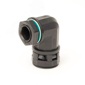 Монтажный комплект муфта 90 грд. труба-коробка DN 23 мм, М25х1,5, полиамид, цвет черный - фото 1